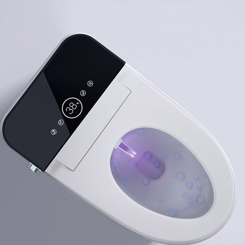 Contemporary One Piece Toilet Floor Mounted White Toilet Bowl with Seat for Washroom