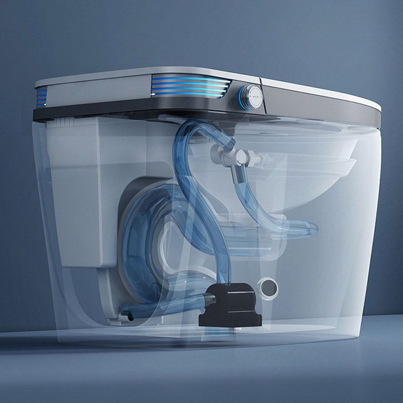 Contemporary One Piece Toilet Floor Mounted Toilet Bowl with Slow Close Seat for Washroom