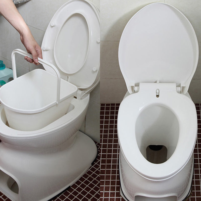 Contemporary Plastic Toilet Floor Mounted Toilet Bowl with Slow Close Seat for Bathroom