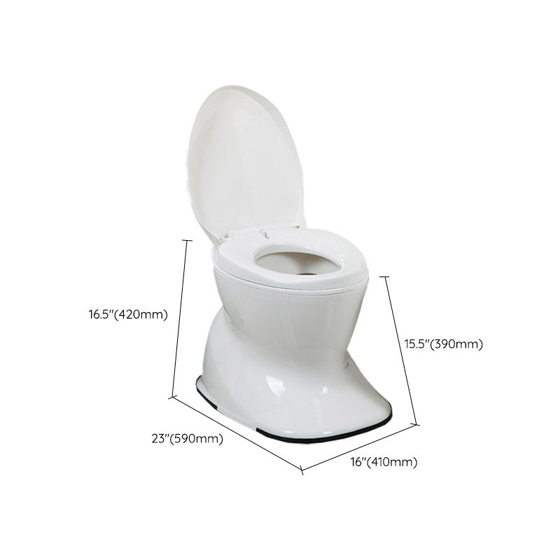 Contemporary Plastic Toilet Floor Mounted Toilet Bowl with Slow Close Seat for Bathroom