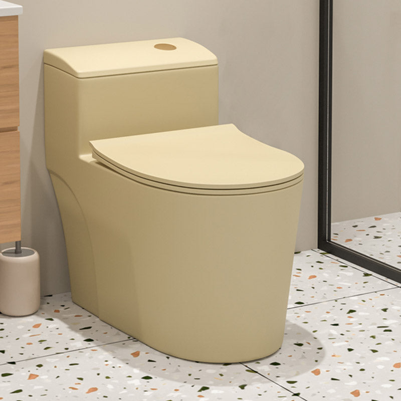 Floor Mount Toilet Traditional Skirted One-Piece Flush Toilet with Slow Close Seat