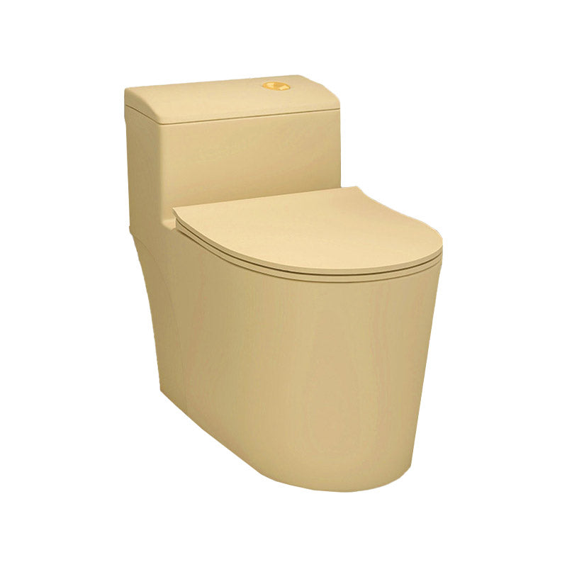 Floor Mount Toilet Traditional Skirted One-Piece Flush Toilet with Slow Close Seat