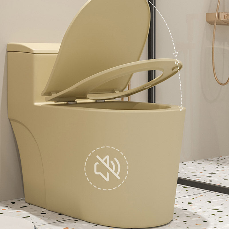 Floor Mount Toilet Traditional Skirted One-Piece Flush Toilet with Slow Close Seat