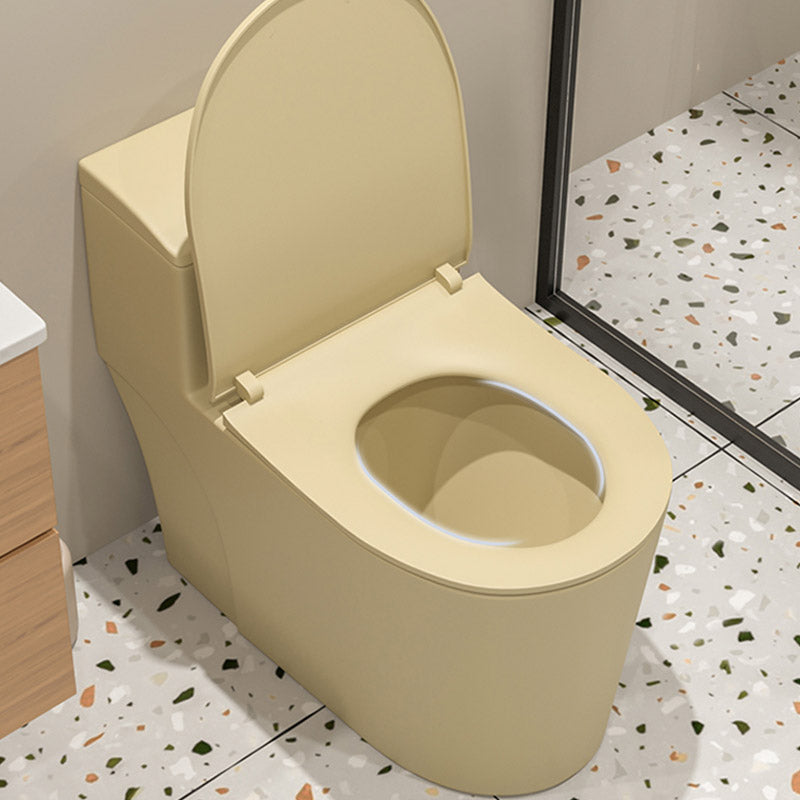 Floor Mount Toilet Traditional Skirted One-Piece Flush Toilet with Slow Close Seat