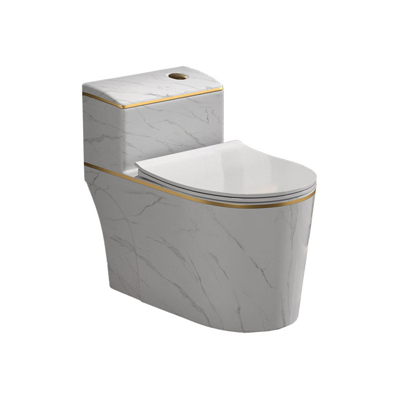 Traditional All-In-One Toilet Bowl Siphon Jet Toilet with Soft-Close Seat for Bathroom