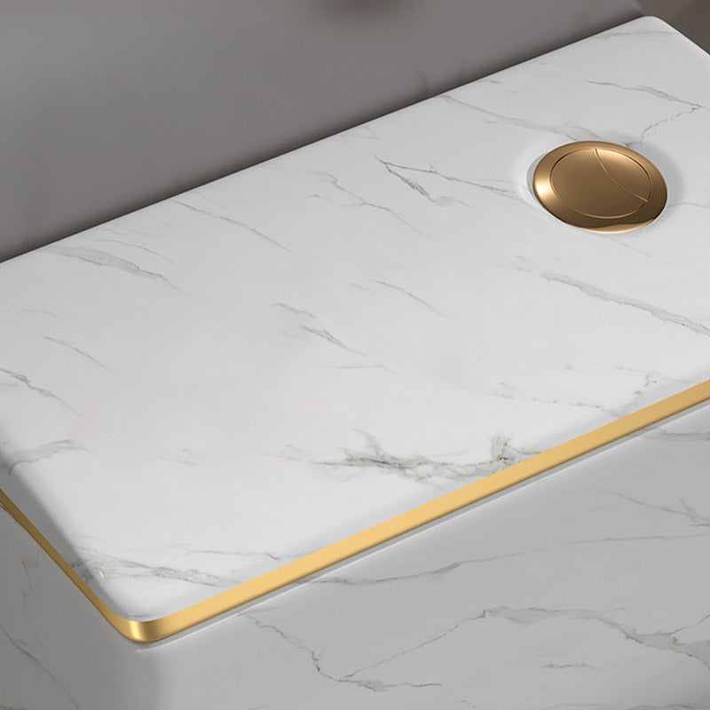 Traditional All-In-One Toilet Bowl Siphon Jet Toilet with Soft-Close Seat for Bathroom