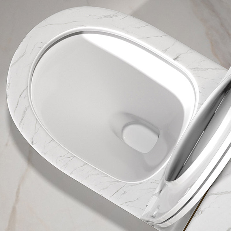 Traditional All-In-One Toilet Bowl Siphon Jet Toilet with Soft-Close Seat for Bathroom