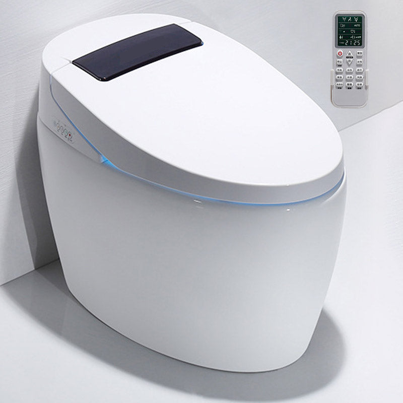 Modern All-In-One Toilet White Flush Toilet with Seat for Bathroom