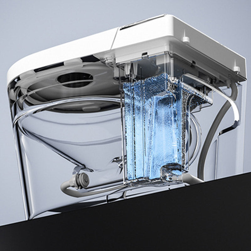 Modern White Heated Seat Toilet ABS Floor Mounted Flush Toilet with Seat