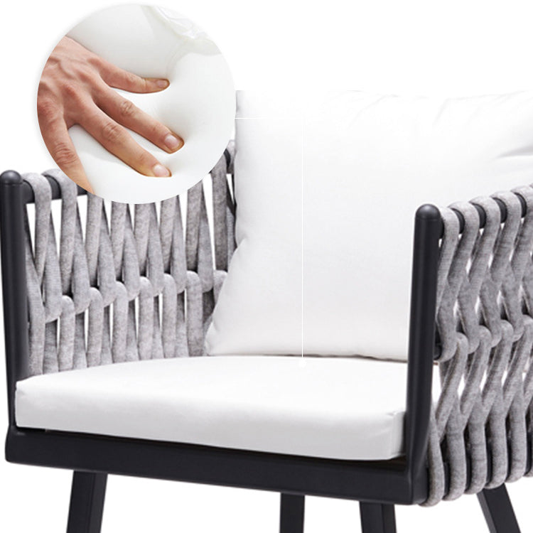 Boho Style 1/5/7 Pieces Dining Set Stone Dining Table Set with Metal Legs for Outdoor