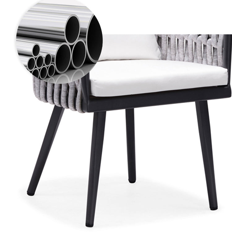 Boho Style 1/5/7 Pieces Dining Set Stone Dining Table Set with Metal Legs for Outdoor