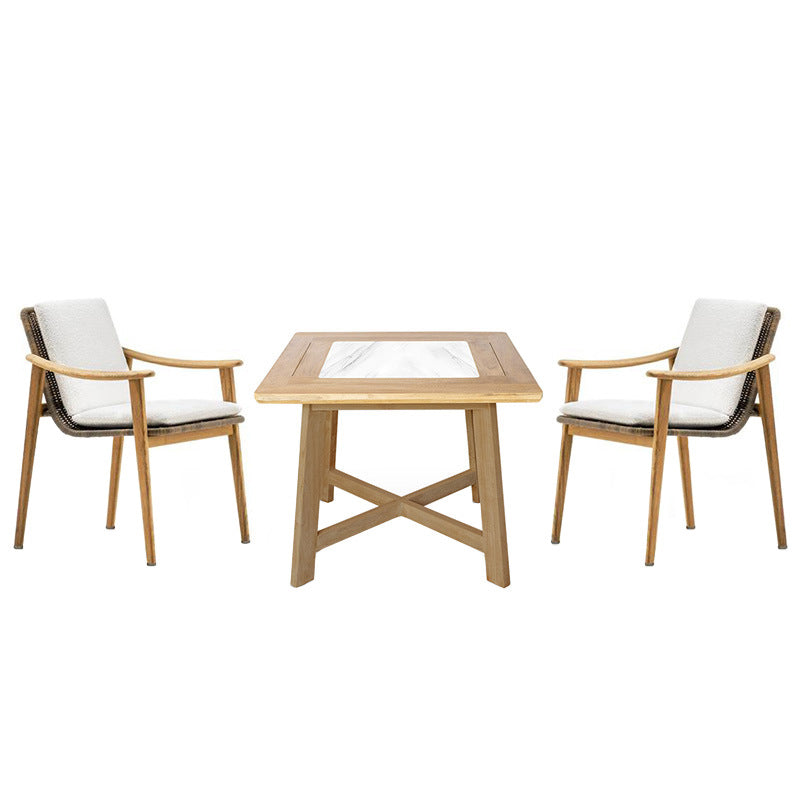Boho 1/5/6 Pieces Dining Wooden Set Rectangle Wood Dining Table Set
