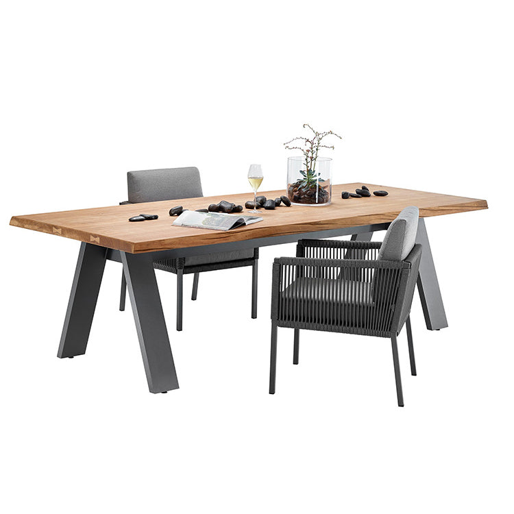 Boho Style 1/3/5/7 Pieces Dining Metal Set Wooden Dining Table Set for Outdoor