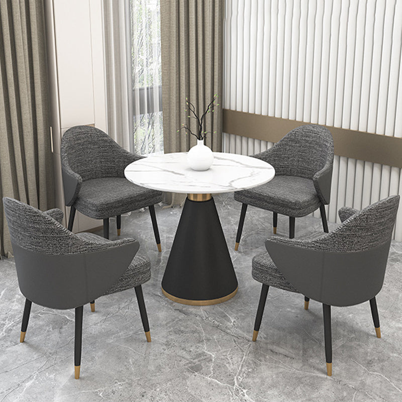 Glam Dinette Set for Dining Room 1/2/5 Pieces Glossy White Dining Table Set