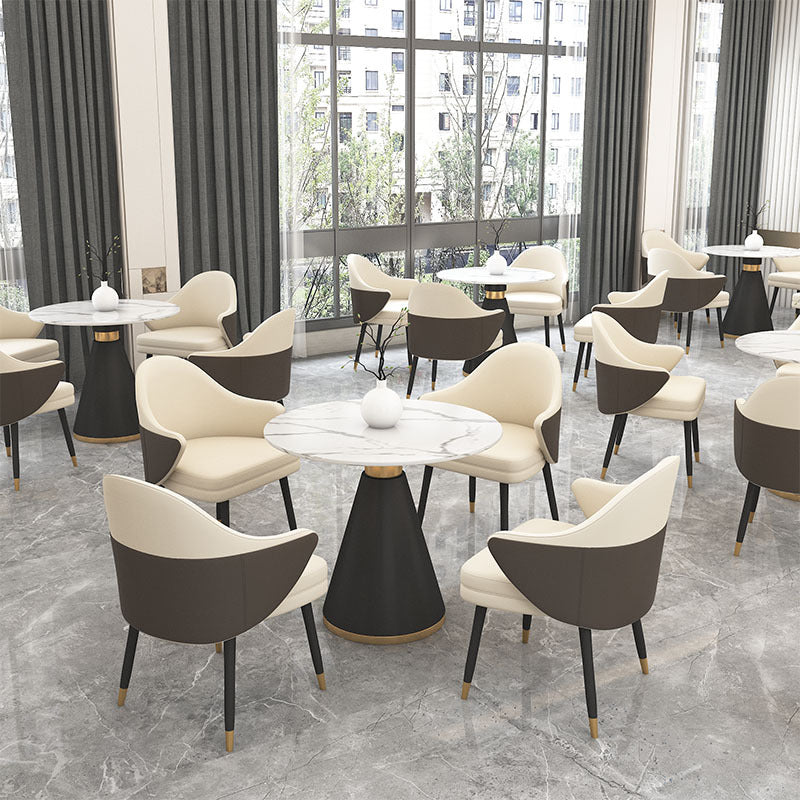 Glam Dinette Set for Dining Room 1/2/5 Pieces Glossy White Dining Table Set