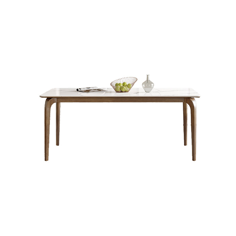 Modern White Stone Top Dining Set 1/5/6/7 Pieces Dining Table Set with White Chairs