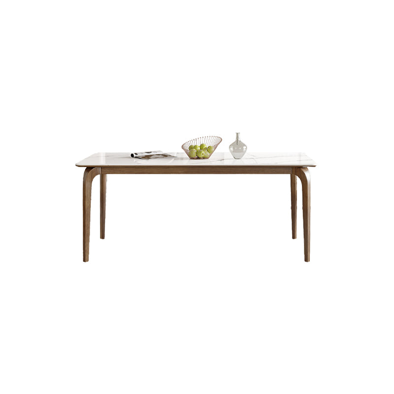 Modern White Stone Top Dining Set 1/5/6/7 Pieces Dining Table Set with White Chairs