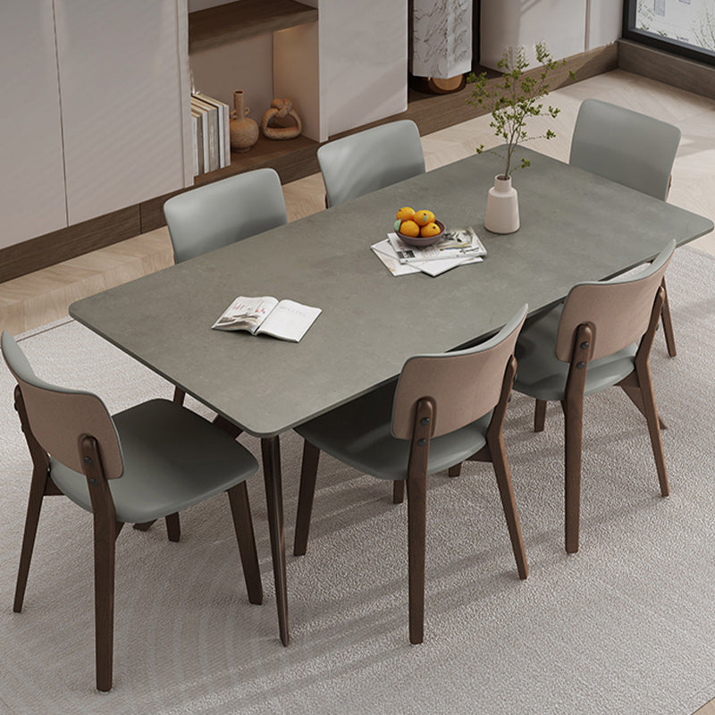 Rectangle Dining Table Set 1/4/5/7 Pieces Modern Gray Dinette Set for Home