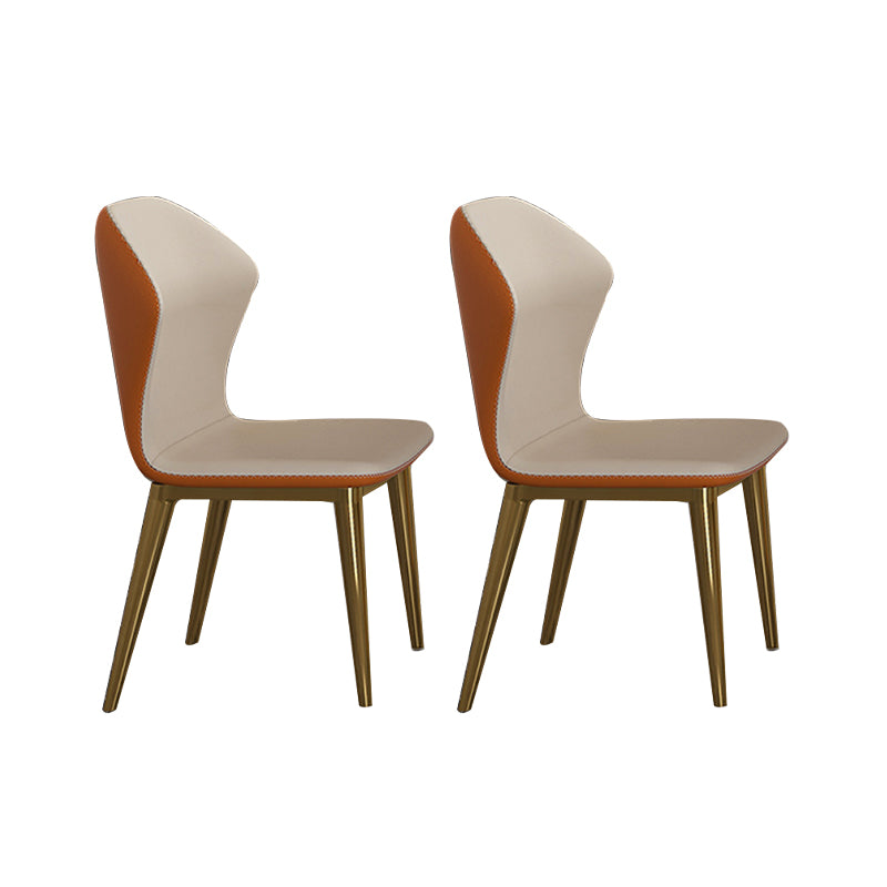 Glam Dinette Set with Leather Chairs 1/2/3/4/5 Pieces Glossy White Dining Table Set