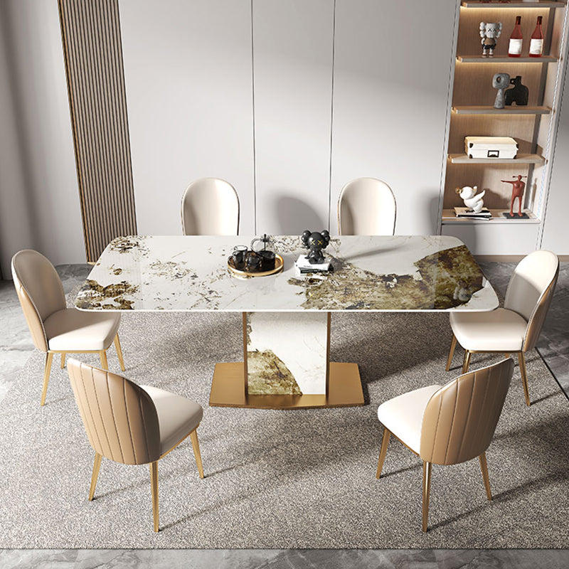 Nordic 1/2/4/5/7/9 Pieces Furniture Rectangle Stone Dining Table Set for Kitchen