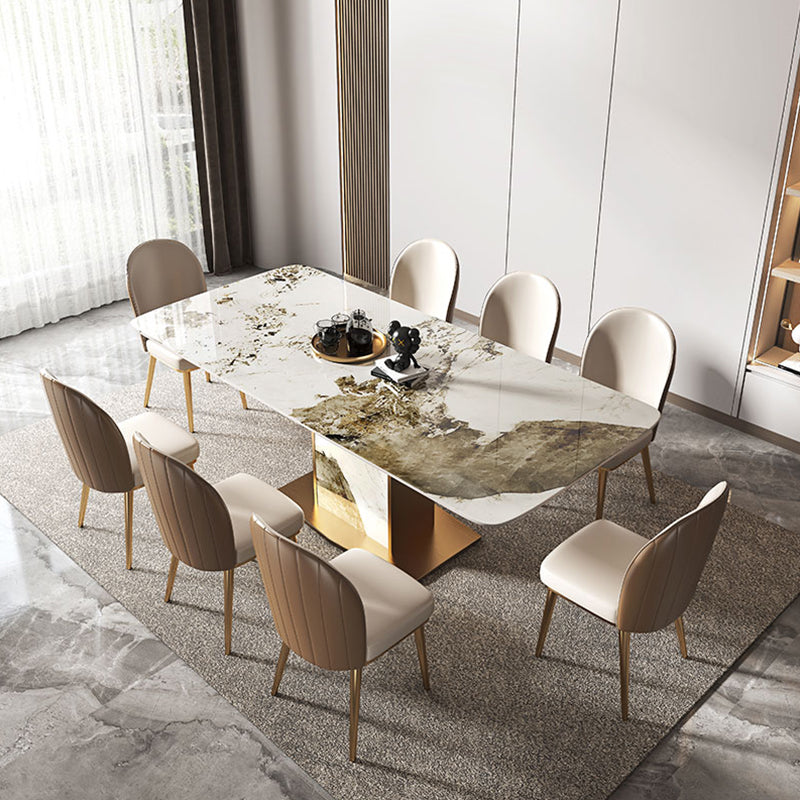 Nordic 1/2/4/5/7/9 Pieces Furniture Rectangle Stone Dining Table Set for Kitchen
