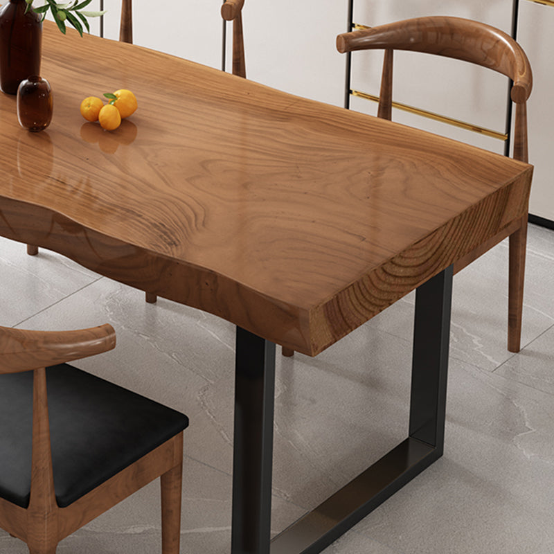 Industrial Solid Wood Dining Table Set 1/4/5/7 Pieces Brown Dinette Set for Home