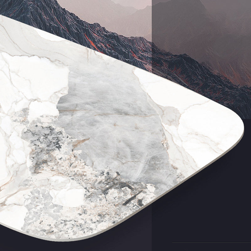 Contemporary 1/4/5/7 Pieces Furniture Stone Rectangle Dining Table Set in White