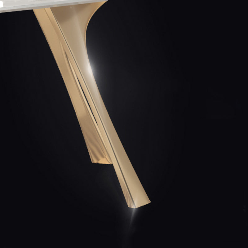 Contemporary 1/4/5/7 Pieces Furniture Stone Rectangle Dining Table Set in White