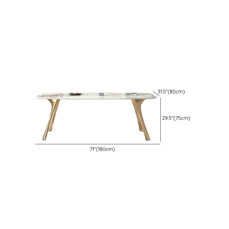 Contemporary 1/4/5/7 Pieces Furniture Stone Rectangle Dining Table Set in White