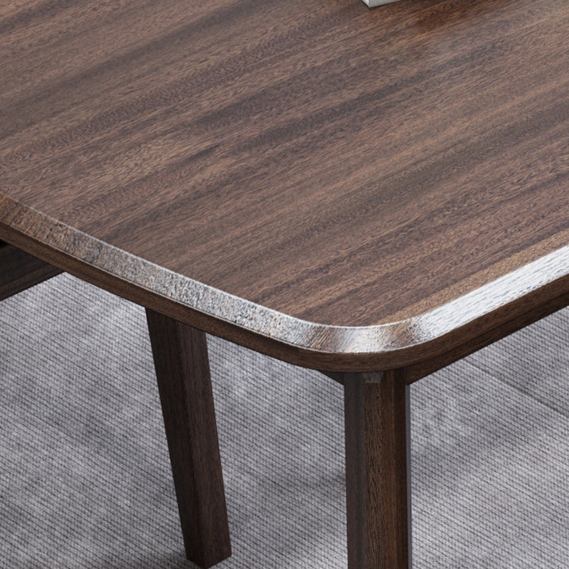 Contemporary 1/2/5/7 Pieces Furniture Rectangle Solid Wood Dining Table Set in Brown