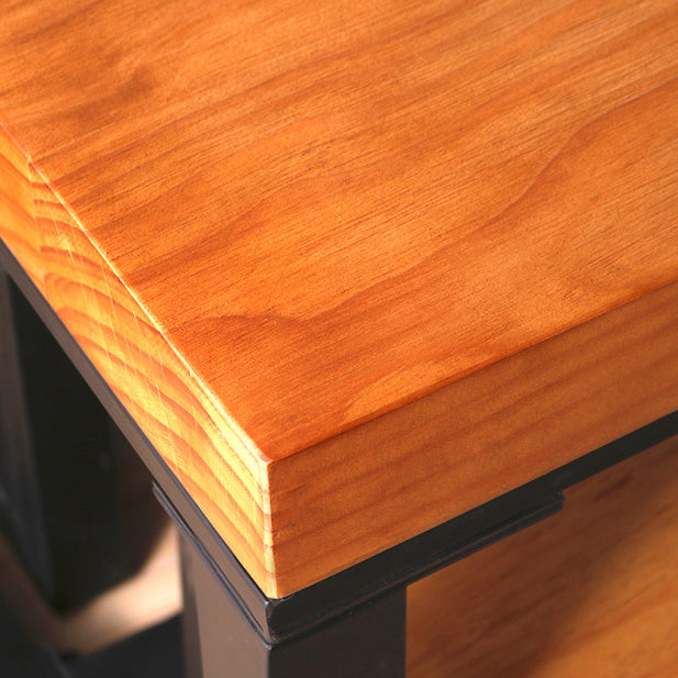 Industrial Solid Wood Dining Table Set with Benches 1/3 Pieces Brown Dinette Set