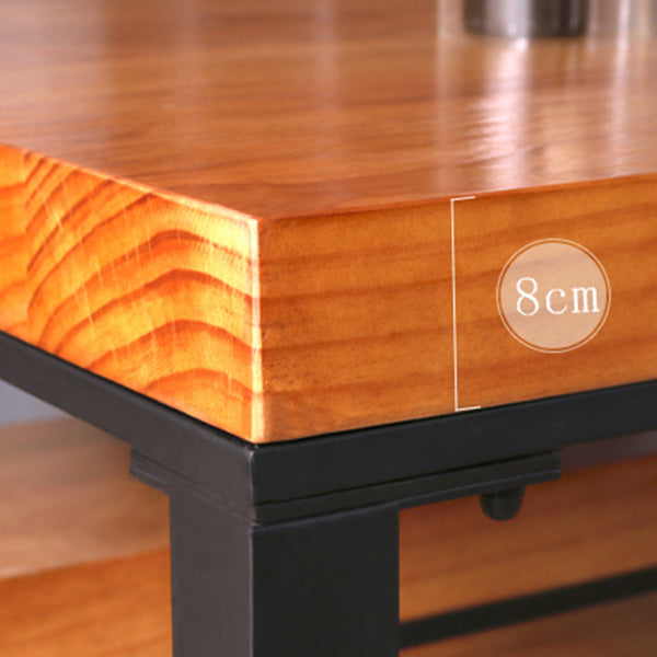 Industrial Solid Wood Dining Table Set with Benches 1/3 Pieces Brown Dinette Set