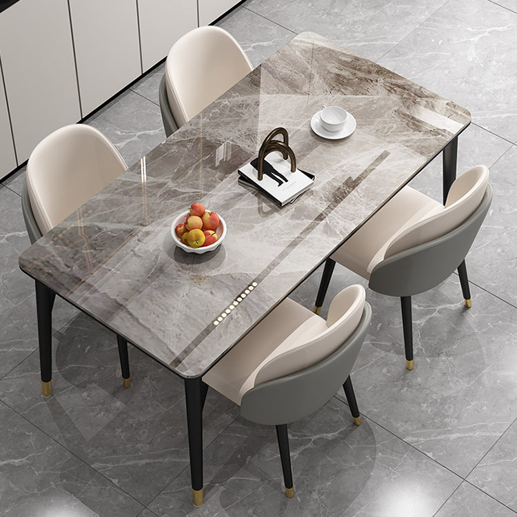 Minimalist 1/2/5/7 Pieces Furniture Stone Rectangle Dining Table Set for Home