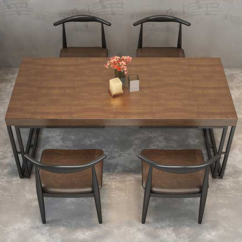 Industrial 1/2/5/7 Pieces Furniture Solid Wood Rectangle Dining Table Set in Brown