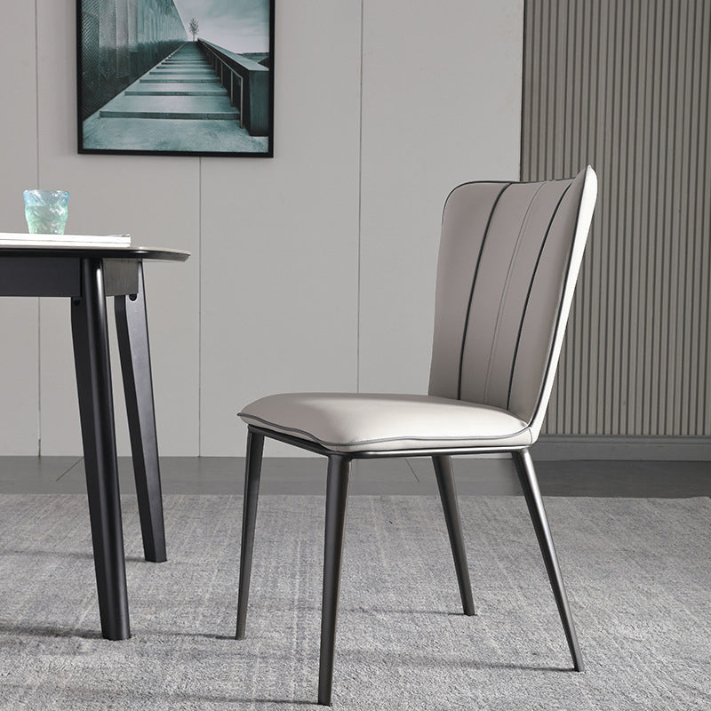 Minimalist 1/2/4/7 Pieces Furniture Stone Rectangle Dining Table Set in Gray