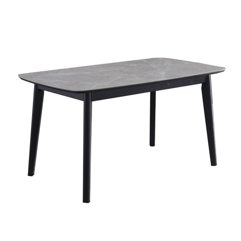Minimalist 1/2/4/7 Pieces Furniture Stone Rectangle Dining Table Set in Gray