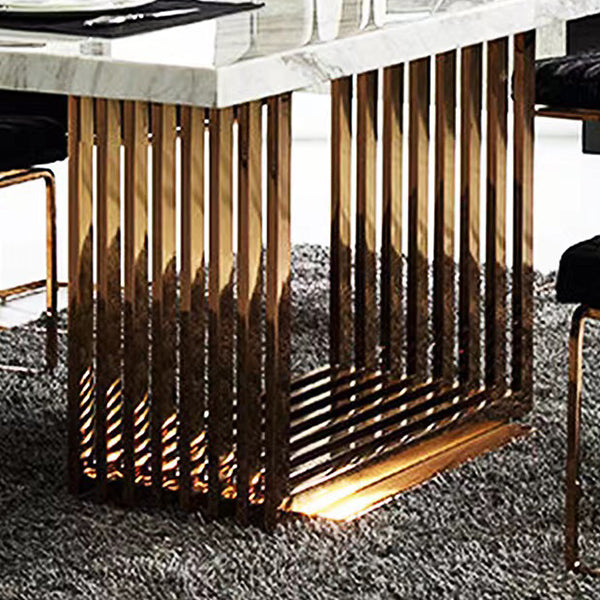 Minimalist 1/2/5 Pieces Furniture Stone Rectangle Dining Table Set in White