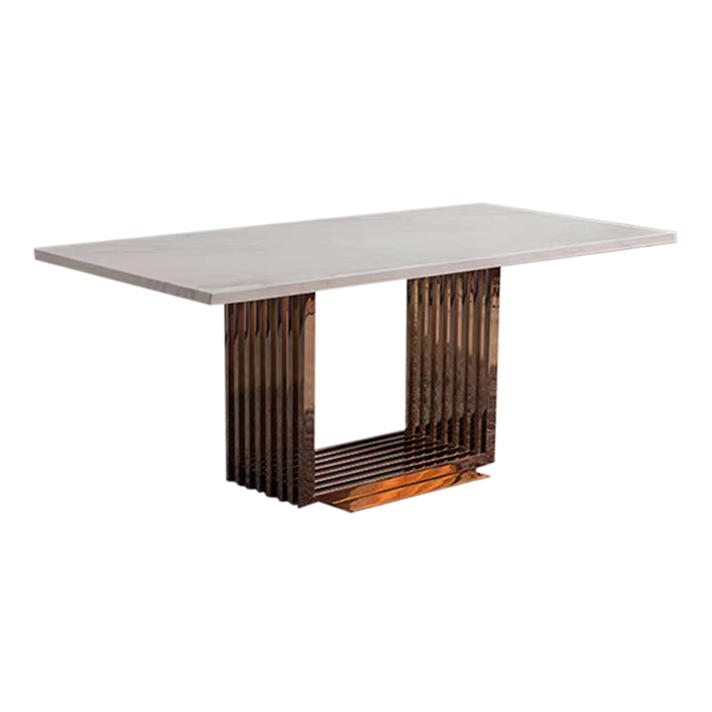 Minimalist 1/2/5 Pieces Furniture Stone Rectangle Dining Table Set in White