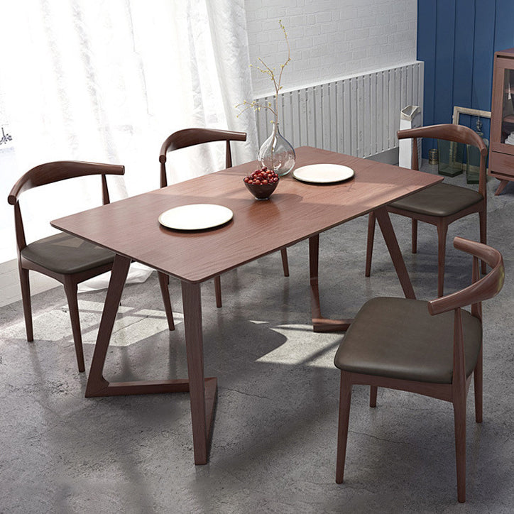 Contemporary 1/4/5 Pieces Furniture Rectangle Solid Wood Dining Table Set in Brown