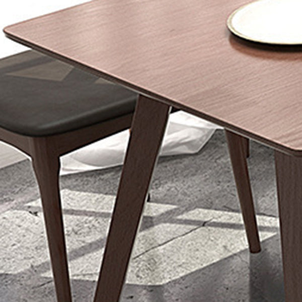 Contemporary 1/4/5 Pieces Furniture Rectangle Solid Wood Dining Table Set in Brown