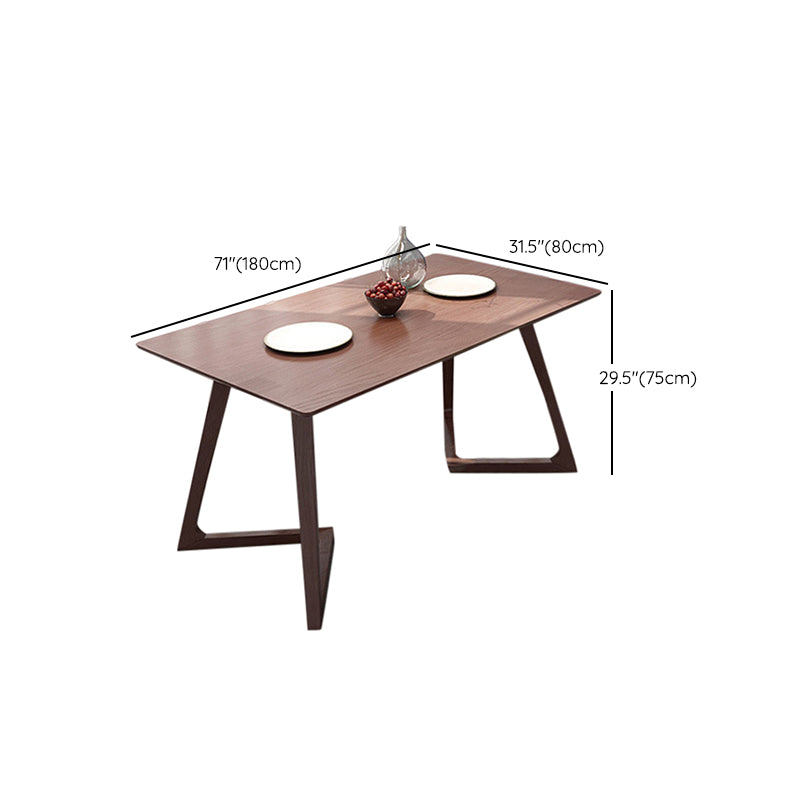 Contemporary 1/4/5 Pieces Furniture Rectangle Solid Wood Dining Table Set in Brown