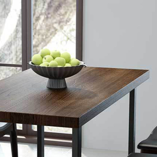 Industrial 1/2/5 Pieces Furniture Rectangle Solid Wood Dining Set in Brown