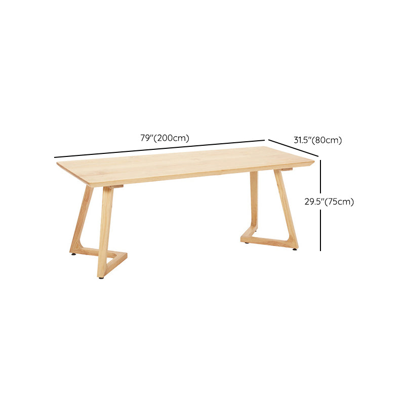 Minimalist 1/2/5 Pieces Furniture Solid Wood Rectangle Dining Table Set in Natural