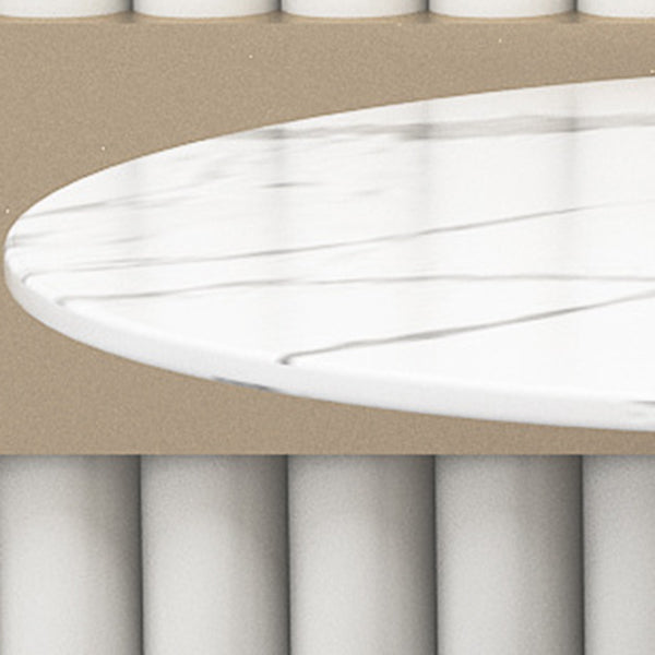 Modern Stone Dining Set 1/2/5 Pieces Round Dining Table Set with Padded Chairs