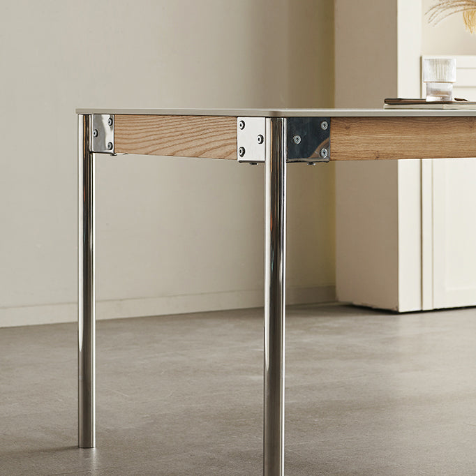 Sintered Stone Dining Table Set 1/4/5 Pcs Rectangle Dining Table with Armless Chairs