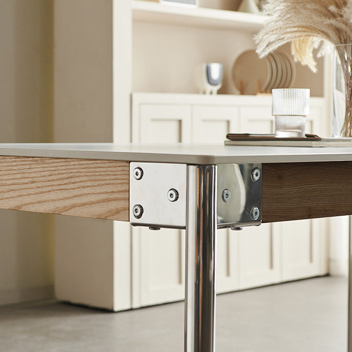 Sintered Stone Dining Table Set 1/4/5 Pcs Rectangle Dining Table with Armless Chairs