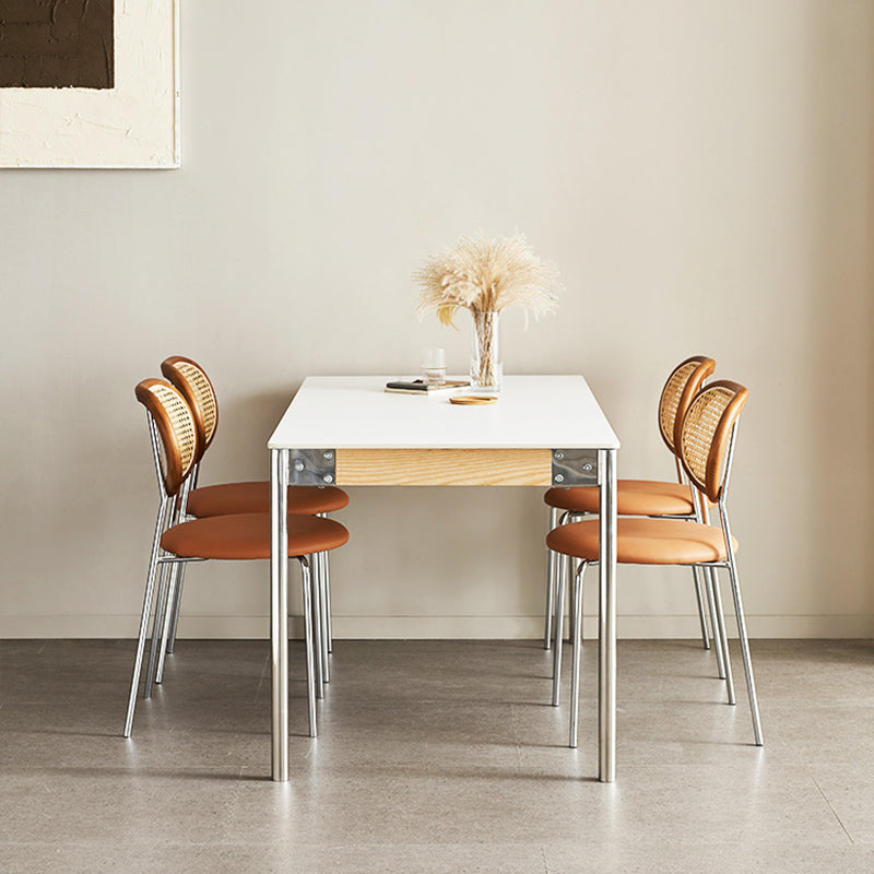 Sintered Stone Dining Table Set 1/4/5 Pcs Rectangle Dining Table with Armless Chairs