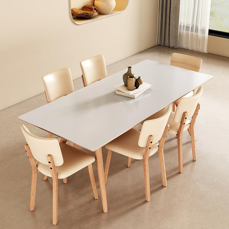 Modern Style Rectangle Table Set 1/2/5/7 Pieces Dining Set with Wood Legs for Home Use