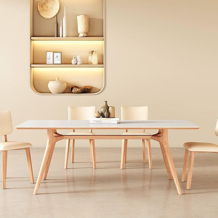 Modern Style Rectangle Table Set 1/2/5/7 Pieces Dining Set with Wood Legs for Home Use