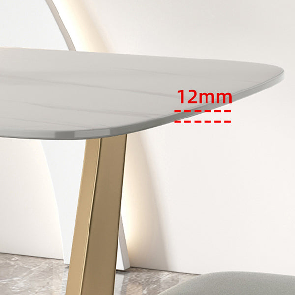 Rectangle Dining Set 1/5/7 Pcs Sintered Stone Top Table with Upholstered Chairs